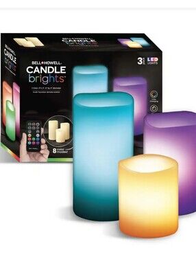 Bell + Howell Candle Brights Multi-Color Changing Integrated LED 3-PK Candles